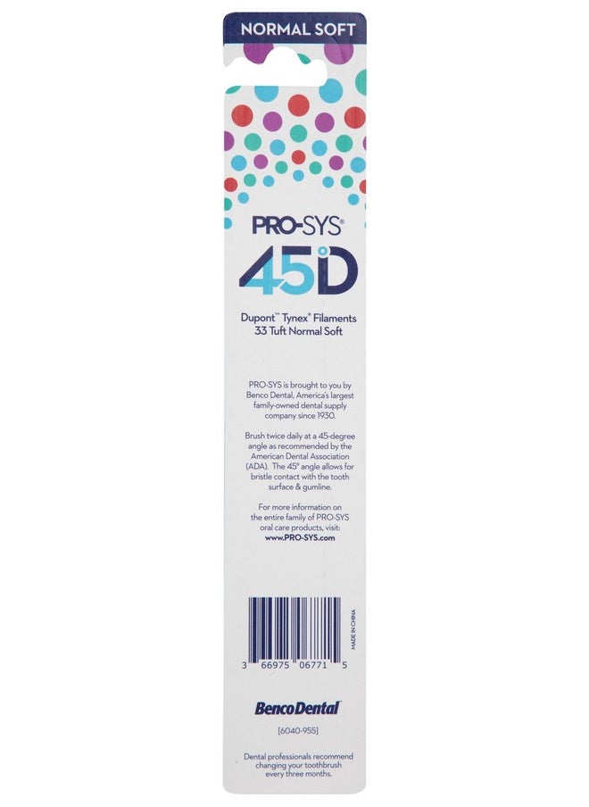 PRO-SYS® 45D Normal Soft Toothbrush (45-Degree Angle Brush), 4-Pack