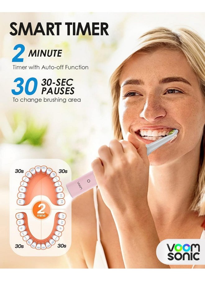 Voom Sonic Pro 7 Series Rechargeable Electronic Toothbrush, Advanced Oral Care Technology, 2-Minute Timer w/Quadrant Pacing, 5 Adjustable Speeds