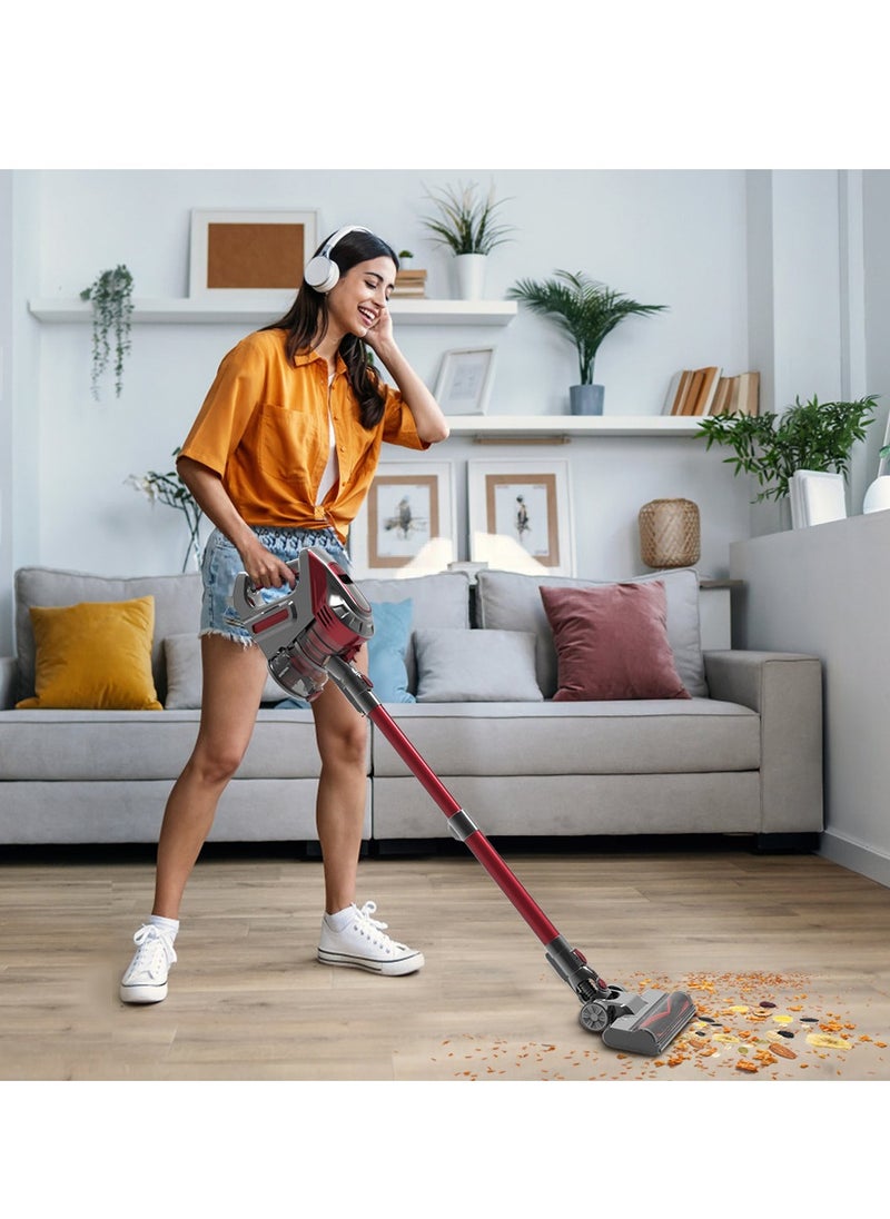 Cordless Vacuum Cleaner, Stick Vacuum with Powerful Suction, 45Mins Runtime Vacuum Cleaners for Home, Anti-tangle and 1.5L Dust Cup, 6 in 1 Lightweight Vacuum for Hardwood Floor Carpet Pet Hair