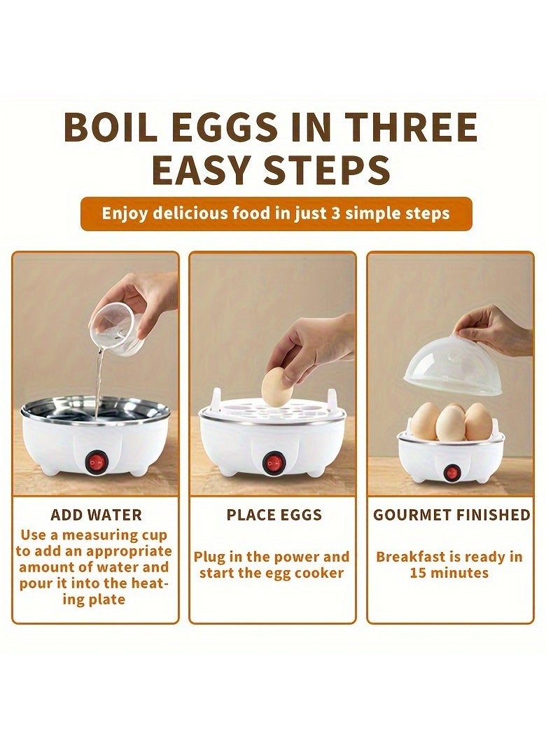Double Layer Egg Cooker 350W, Rapid Egg Boiler, Electric Egg Steamer for Hard, Medium and Soft Boiled Eggs