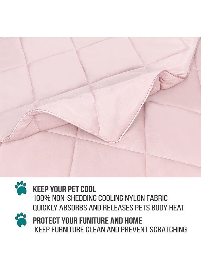 PetAmi Premium Cooling Dog Blanket | Lightweight Fluffy Pet Throw Blanket Bed Cover for Dogs, Cat, Puppies | Pet Blanket Furniture Protector Couch Sofa | Reversible Fuzzy Cozy | 40x60, Pink