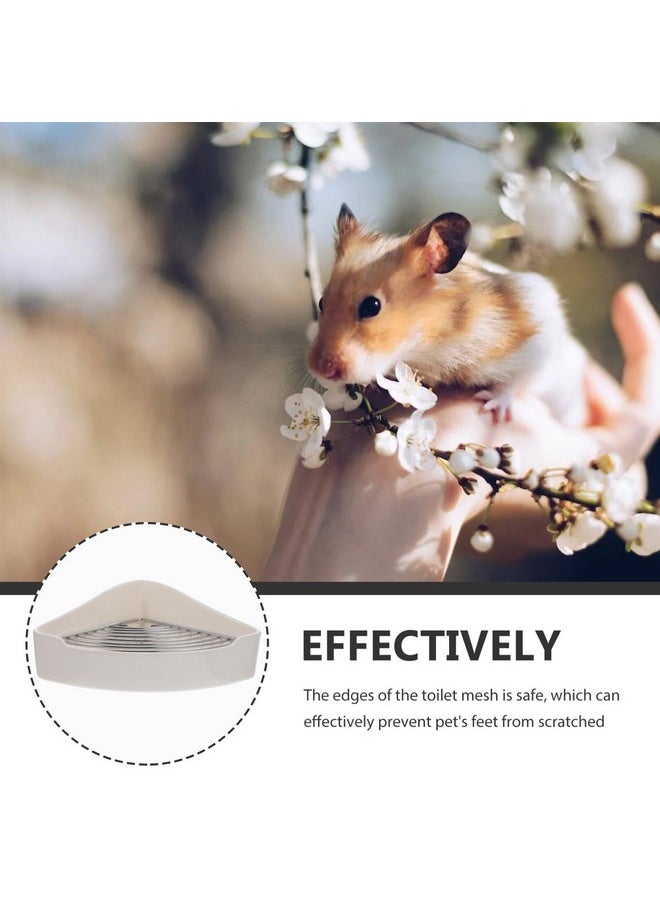 POPETPOP Rabbit Litter Box Ceramic Rabbit Toilet : Rabbit Corner Litter Box Bunny Litter Box Small Animal Litter Box Pet Toilet for Guinea Pigs Hamster Chinchilla Hedgehog, 24x18.5cm, White