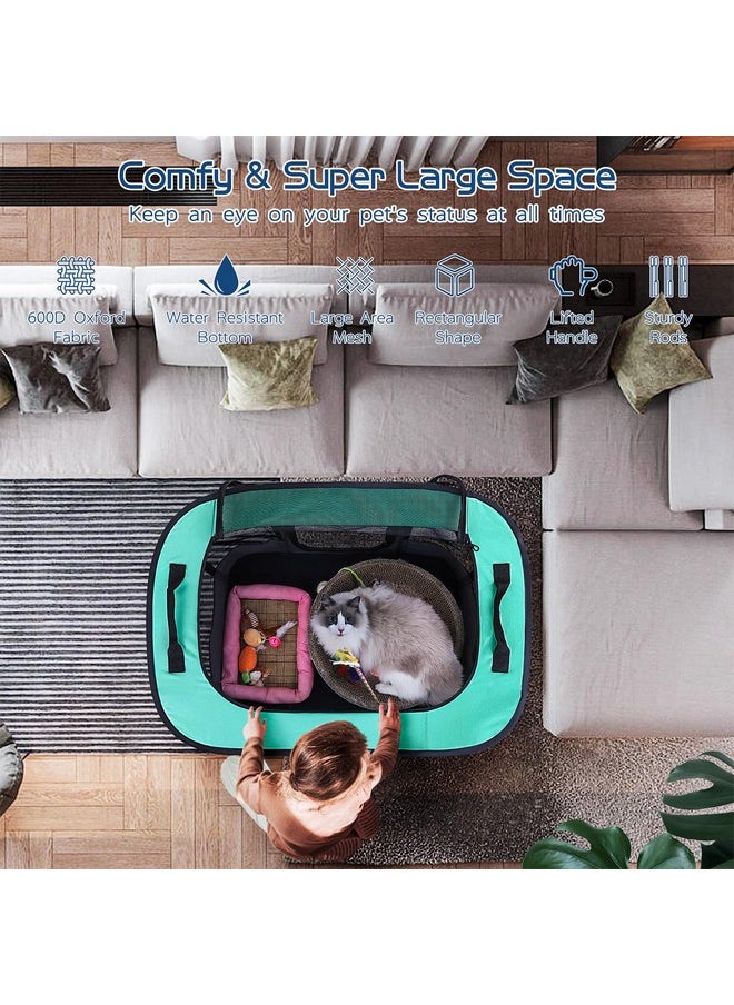 Dog Playpen,Pet Playpen,Foldable Dog Cat Playpens,Portable Exercise Kennel Tent Crate,Water-Resistant Breathable Shade Cover, Indoor Outdoor Travel Camping Use for Small Animals with Carrying Case(M)