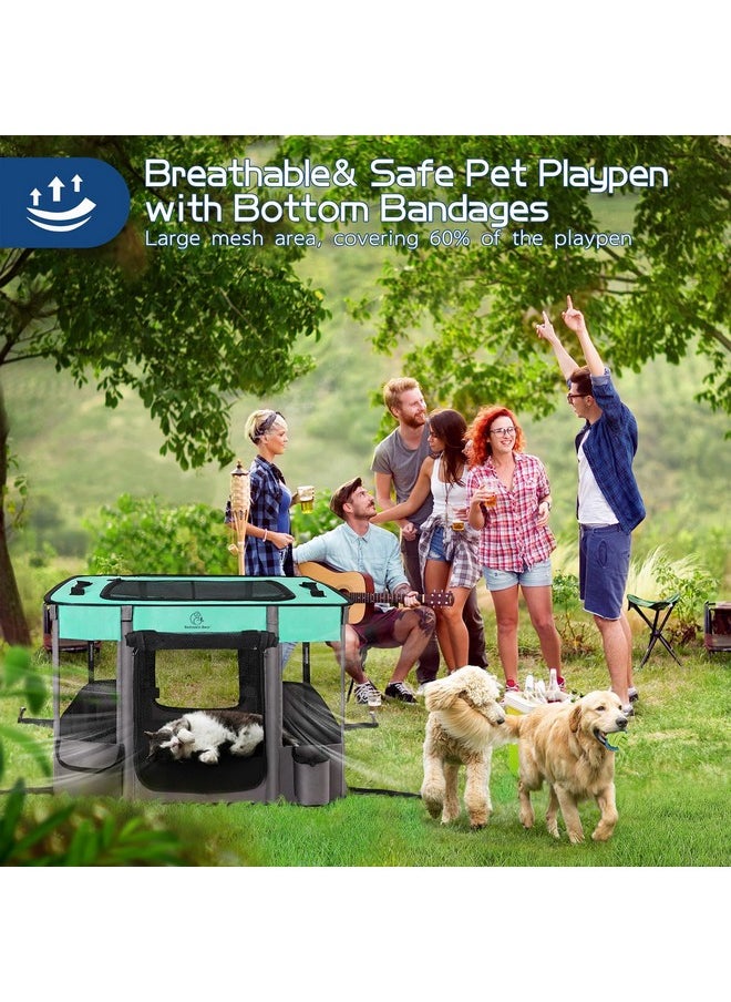 Dog Playpen,Pet Playpen,Foldable Dog Cat Playpens,Portable Exercise Kennel Tent Crate,Water-Resistant Breathable Shade Cover, Indoor Outdoor Travel Camping Use for Small Animals with Carrying Case(M)
