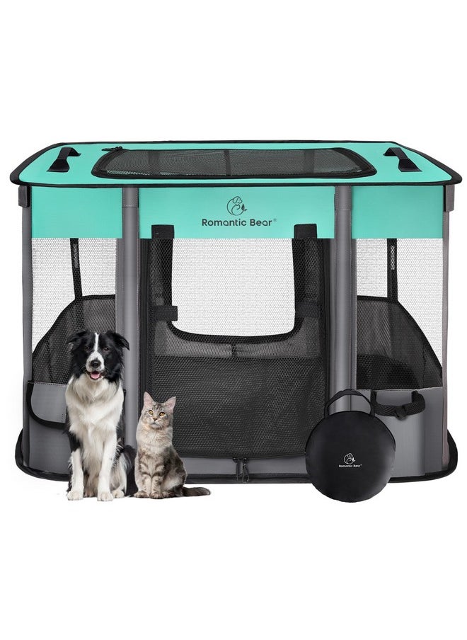 Dog Playpen,Pet Playpen,Foldable Dog Cat Playpens,Portable Exercise Kennel Tent Crate,Water-Resistant Breathable Shade Cover, Indoor Outdoor Travel Camping Use for Small Animals with Carrying Case(M)