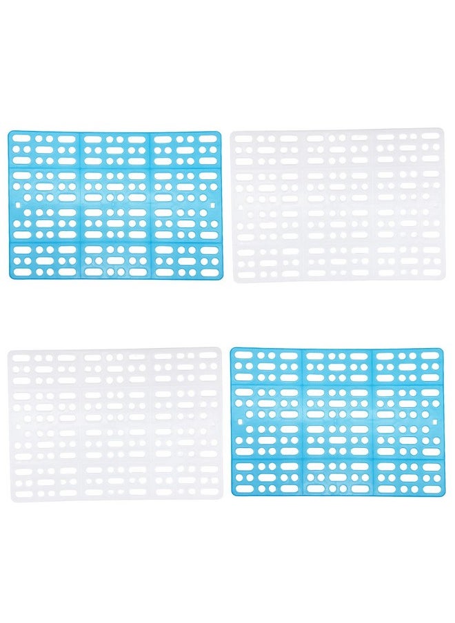 Hamiledyi 4pc Rabbit Feet Pad, PVC Construction, 13.4' x 9.8' x 0.2' (L x W x H) per piece, Blue & White, For Rabbit, Guinea Pig, Chinchilla, Cat, Squirrel, Hedgehog