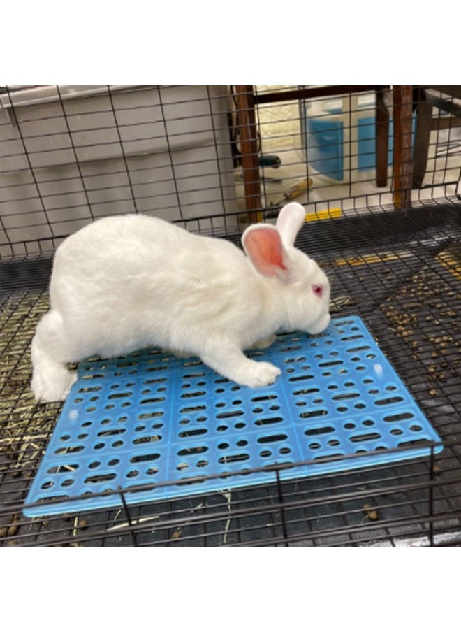 Hamiledyi 4pc Rabbit Feet Pad, PVC Construction, 13.4' x 9.8' x 0.2' (L x W x H) per piece, Blue & White, For Rabbit, Guinea Pig, Chinchilla, Cat, Squirrel, Hedgehog