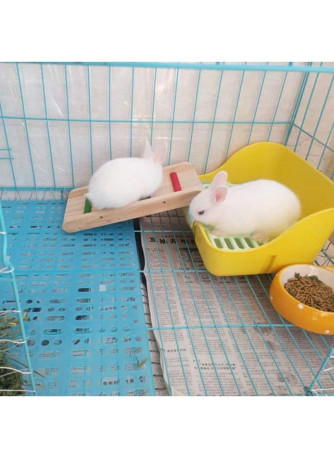 Hamiledyi 4pc Rabbit Feet Pad, PVC Construction, 13.4' x 9.8' x 0.2' (L x W x H) per piece, Blue & White, For Rabbit, Guinea Pig, Chinchilla, Cat, Squirrel, Hedgehog