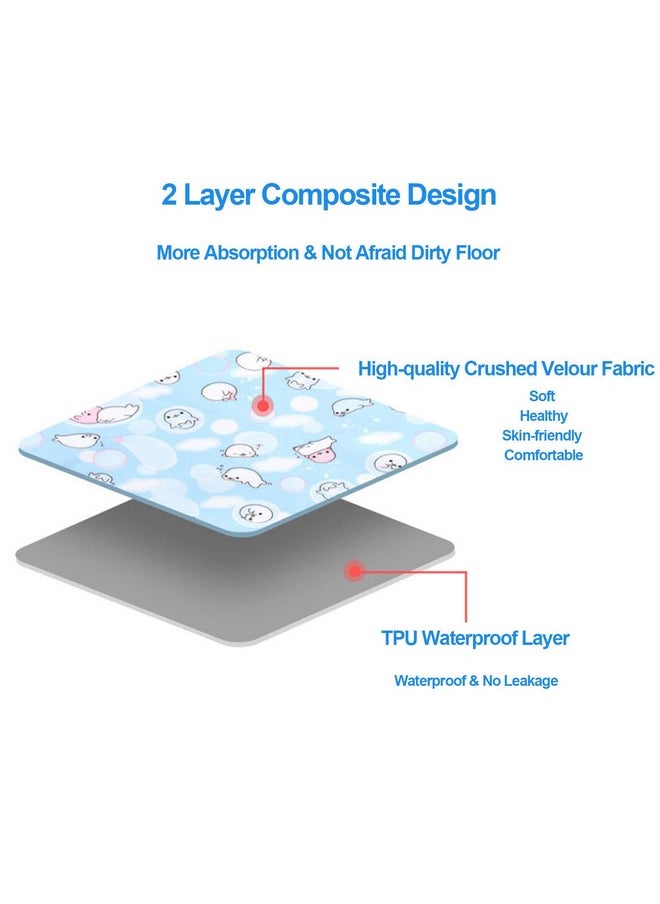 kathson 4 Pack Guinea Pig Cage Liner Hamster Cage Bedding Pad Reusable Pee Pads Super Absorbent Waterproof Food Mat for Small Animals