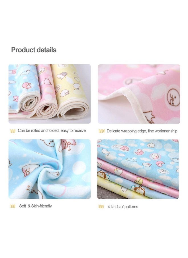 kathson 4 Pack Guinea Pig Cage Liner Hamster Cage Bedding Pad Reusable Pee Pads Super Absorbent Waterproof Food Mat for Small Animals