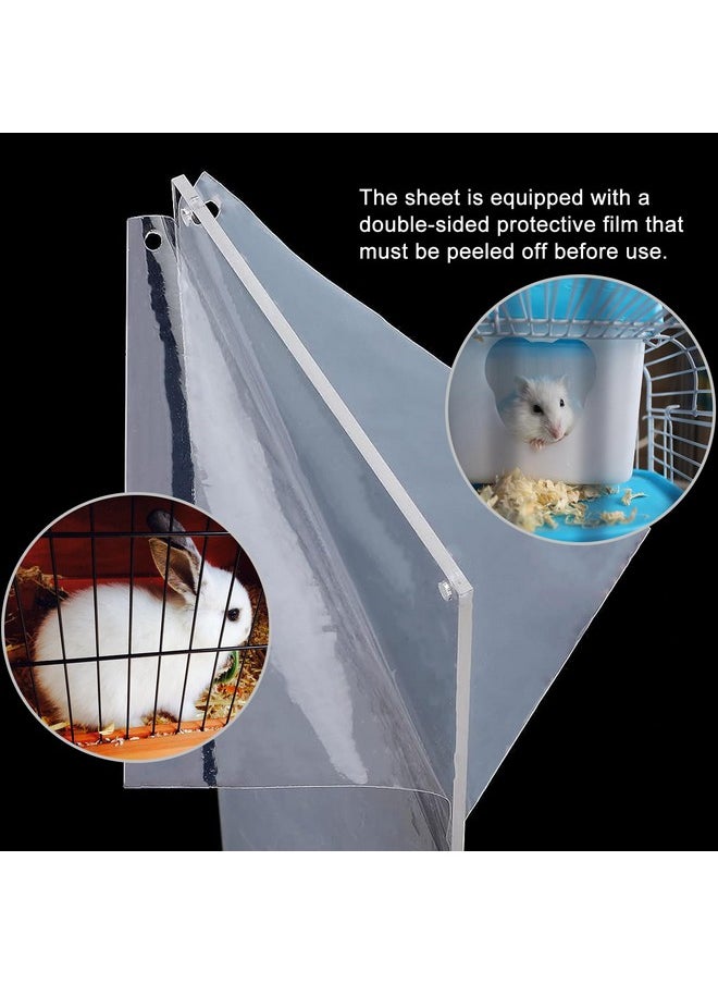 15 Pcs Pet Cage Liner, 14'' x 4.7'' Hamster Cage Rabbit Cage Liner Urine Guard Clear Cage Edge Liners for Bunny Guinea Pig Hamster Ferret Chinchilla Birds Small Animals Cage Accessories
