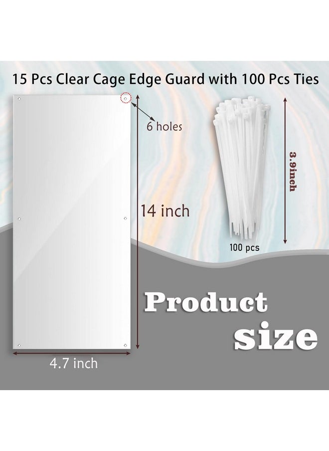 15 Pcs Pet Cage Liner, 14'' x 4.7'' Hamster Cage Rabbit Cage Liner Urine Guard Clear Cage Edge Liners for Bunny Guinea Pig Hamster Ferret Chinchilla Birds Small Animals Cage Accessories