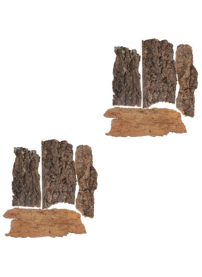 balacoo Terrarium Tree Bark: 8pcs Reptile Bark Decoration Natural Cork Bark Backdrop Reptile Tank Background Leopard Cork Bark - Tarantula Enclosure Accessories