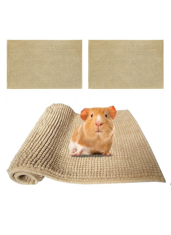 KEYIDE Guinea Pig Cage Liner Washable 2 Pack Waterproof Rabbit Cage Bedding Mat Super Absorbant Ferret Cage Accessories for Small Animals (24