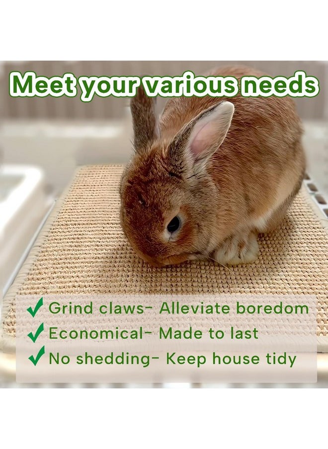 KEYIDE 2Pcs Rabbit Scratcher Pad, Natural Sisal Scratching Mats for Nails, Sturdy Bunny Grinding Claw Boards for Guinea Pigs, Chinchillas, Rats 16