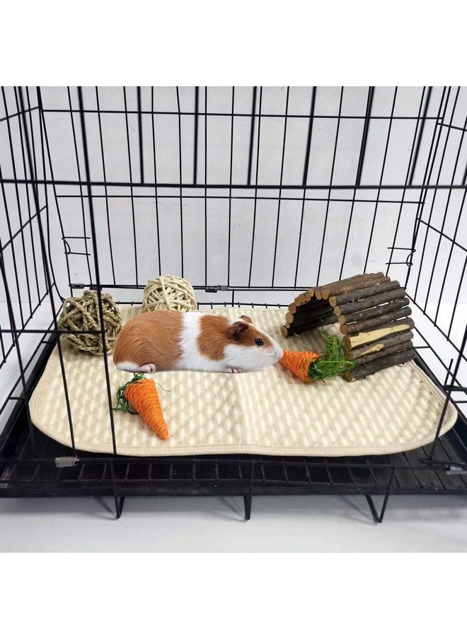 kathson Guinea Pig Cage Liner, 4 Pack Bedding Pads Washable Absorbent Reusable Waterproof Mats for Guinea Pig Rabbit Bunny Hamster Cat Puppy Small Animals