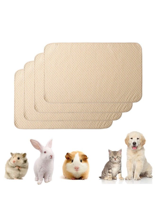 kathson Guinea Pig Cage Liner, 4 Pack Bedding Pads Washable Absorbent Reusable Waterproof Mats for Guinea Pig Rabbit Bunny Hamster Cat Puppy Small Animals