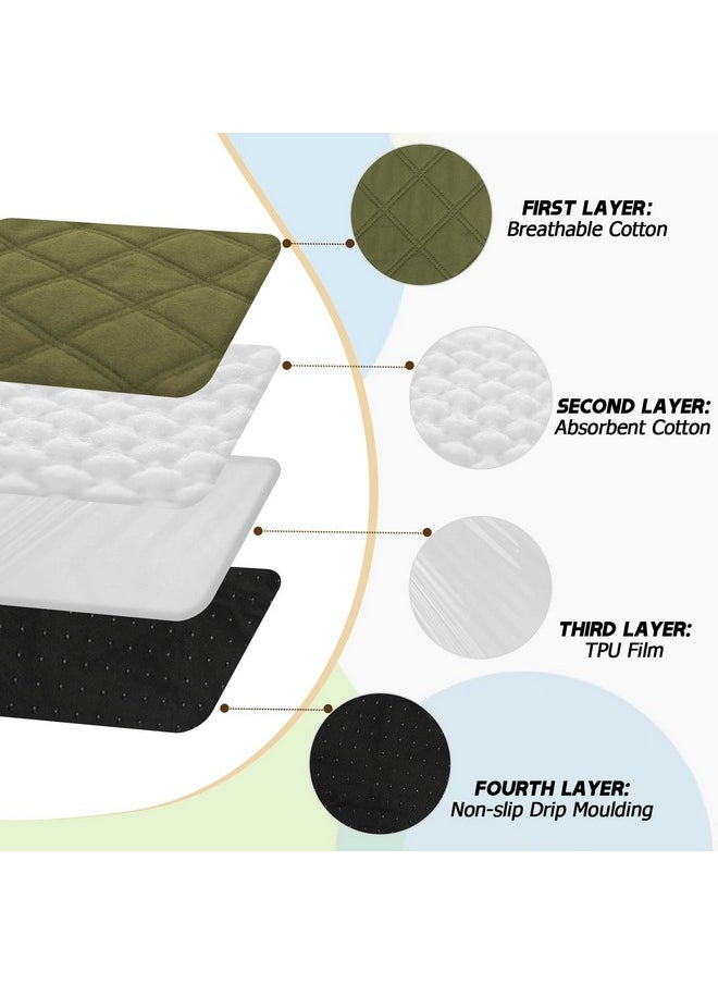 4pc Guinea Pig Cage Liners, Pet Guinea Pig Pee Pads , Absorbent Guinea Pig Bedding Mat Pad for Small Animals, 12inchx12inch (Green)