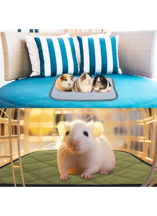 4pc Guinea Pig Cage Liners, Pet Guinea Pig Pee Pads , Absorbent Guinea Pig Bedding Mat Pad for Small Animals, 12inchx12inch (Green)