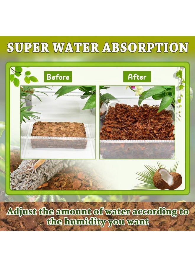 ZeeDix 3PCS Natural Coconut Chips Substrate for Reptiles, Coconut Fiber Husk Reptiles Bedding, Compressed Coco Chips Substrate for Ball Python, Snakes, Tortoise, Hermit Crab, Frogs, Lizard, Tarantula
