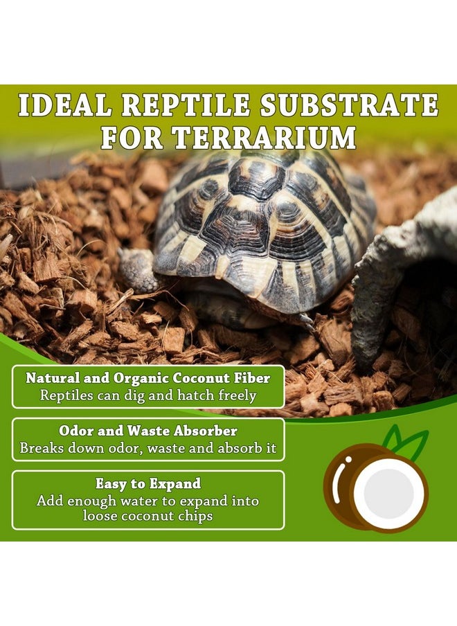 ZeeDix 3PCS Natural Coconut Chips Substrate for Reptiles, Coconut Fiber Husk Reptiles Bedding, Compressed Coco Chips Substrate for Ball Python, Snakes, Tortoise, Hermit Crab, Frogs, Lizard, Tarantula
