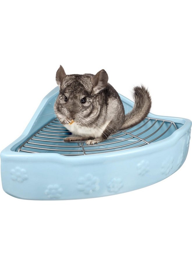 Small Animal Litter Cage Ceramic Triangle Potty Trainer Corner Litter Ferret Litter Box Bedding Box Pet Pan for Rabbit Bunny Chinchilla Ferret Guinea Pig Hamster