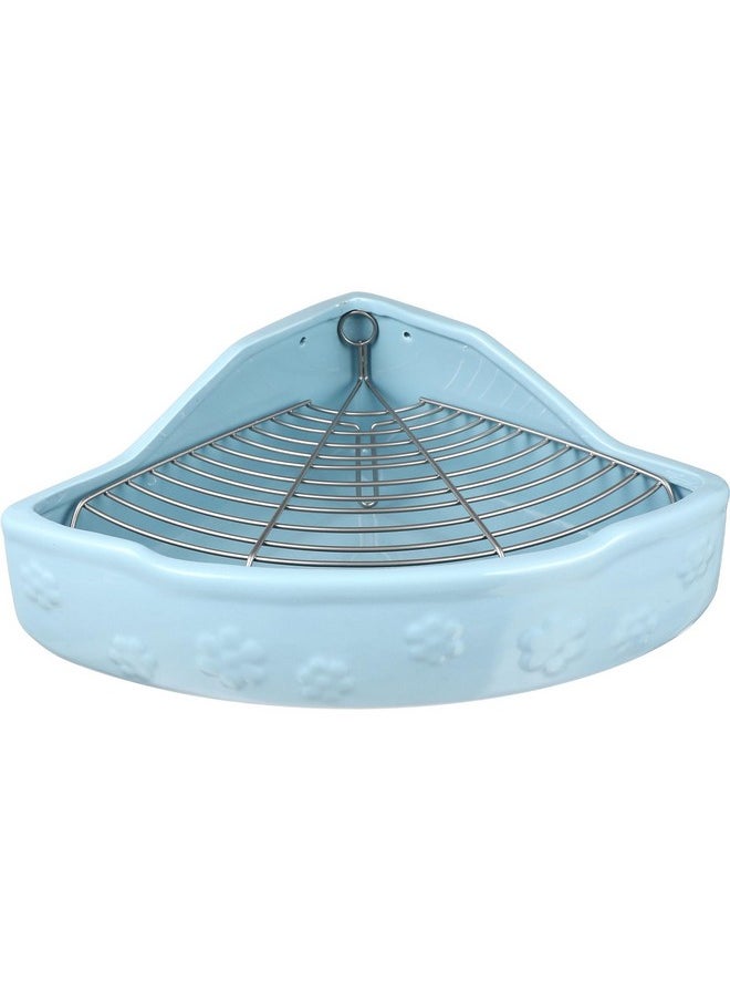 Small Animal Litter Cage Ceramic Triangle Potty Trainer Corner Litter Ferret Litter Box Bedding Box Pet Pan for Rabbit Bunny Chinchilla Ferret Guinea Pig Hamster