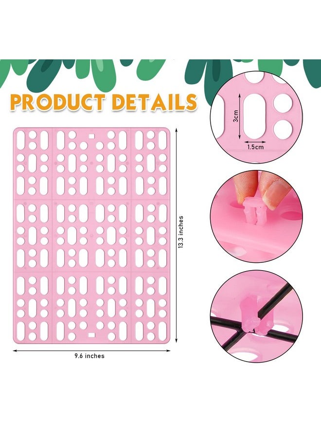 BBTO 24 Pieces Plastic Rabbit Cage Mat Durable Rabbit Feet Pad Small Animal Feet Pad Cage Resting Mat with a Convenient Connectors, Bunny Pads for Easy Cleaning for Bunny Rat Guinea Cats(Multicolor)
