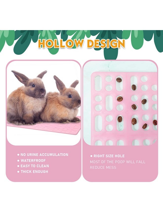 BBTO 24 Pieces Plastic Rabbit Cage Mat Durable Rabbit Feet Pad Small Animal Feet Pad Cage Resting Mat with a Convenient Connectors, Bunny Pads for Easy Cleaning for Bunny Rat Guinea Cats(Multicolor)