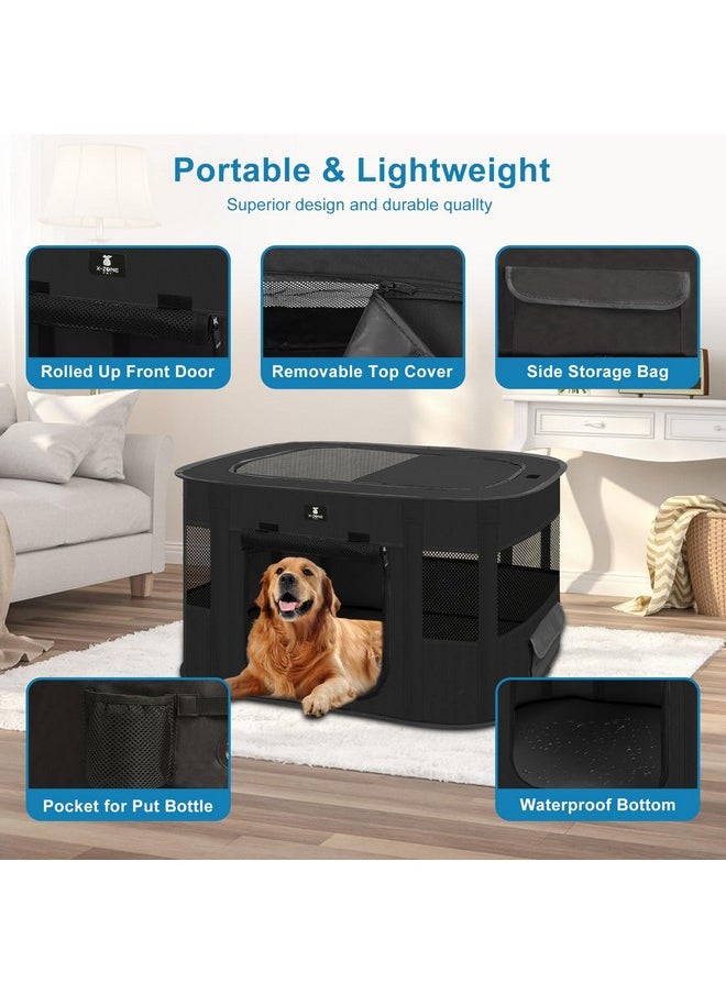X-ZONE PET Dog Playpen, Puppy Cat Play Pen Portable Foldable Indoor/Outdoor Tent Crate Cage, Portable Pet Crate Small Size Black 30''
