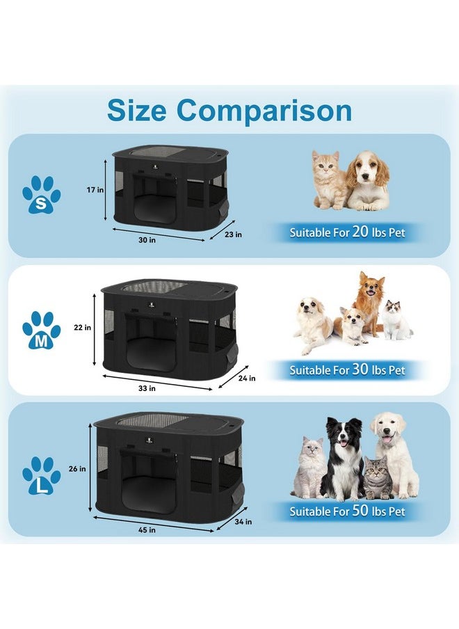 X-ZONE PET Dog Playpen, Puppy Cat Play Pen Portable Foldable Indoor/Outdoor Tent Crate Cage, Portable Pet Crate Small Size Black 30''