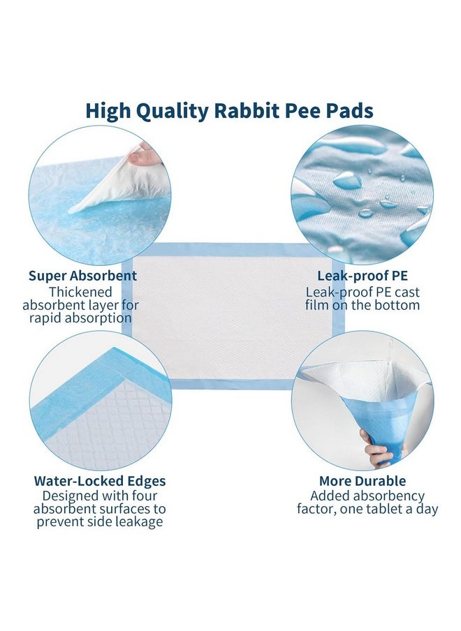 Hamiledyi 100PCS Rabbit Pee Pads Disposable Cage Liners Leak-Proof Super Absorbent Pet Toilet/Potty Training Pad for Puppy Guinea Pigs Hedgehog Hamsters Chinchillas and Other Small Animals