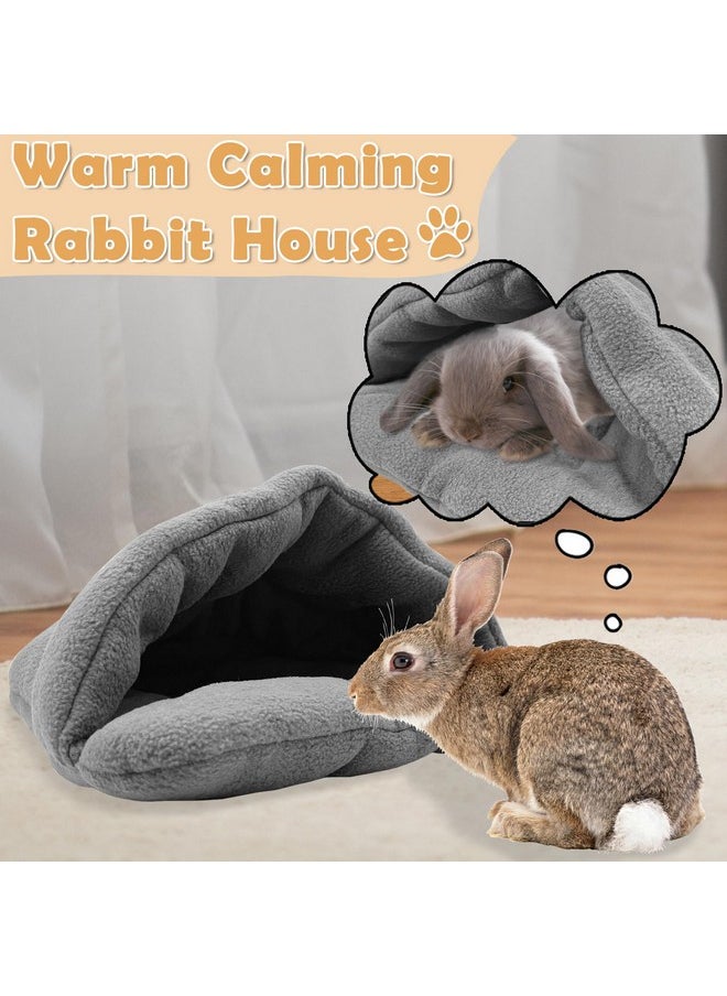 kathson Rabbit Cave Sleeping Bed Guinea Pig Hideout Cozy House Pet Soft Warm Fleece Winter Slipper Cushion Small Animal Nest Cage for Ferrets Squirrel Hamster Chinchilla Rat Hedgehog Bunny