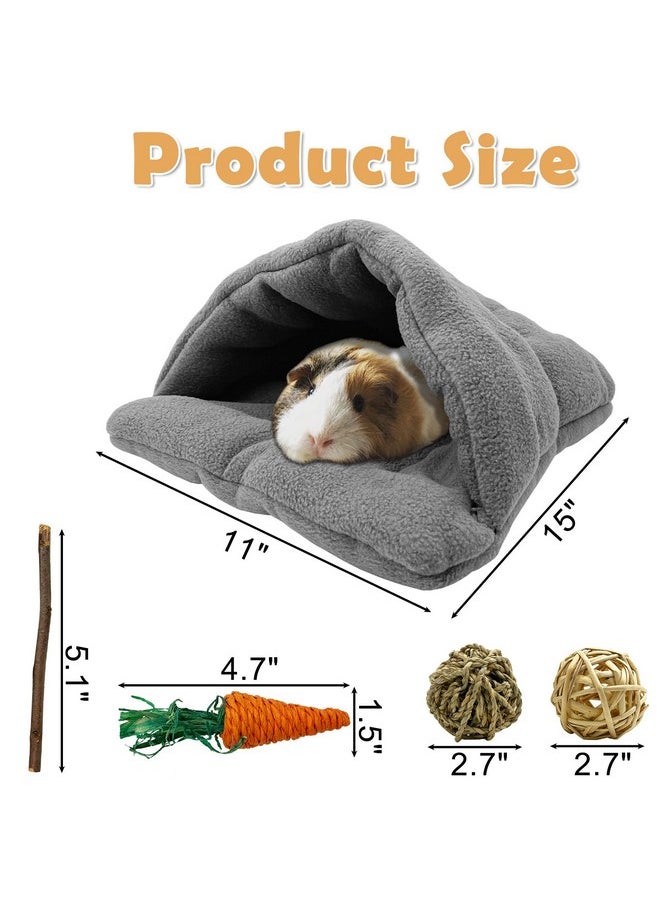 kathson Rabbit Cave Sleeping Bed Guinea Pig Hideout Cozy House Pet Soft Warm Fleece Winter Slipper Cushion Small Animal Nest Cage for Ferrets Squirrel Hamster Chinchilla Rat Hedgehog Bunny