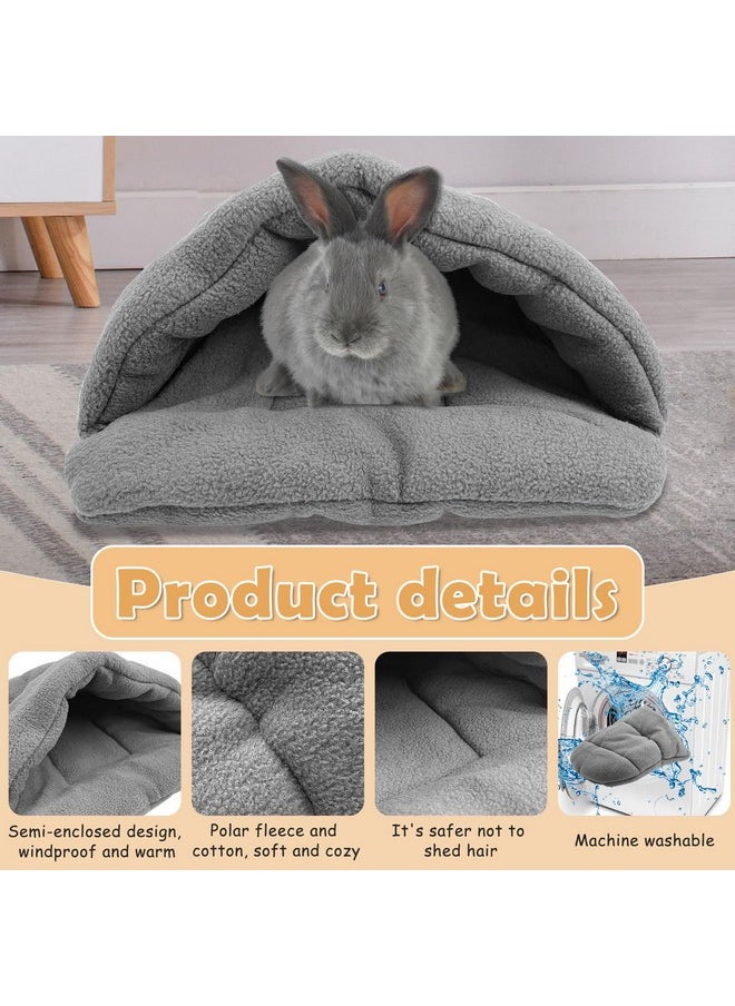 kathson Rabbit Cave Sleeping Bed Guinea Pig Hideout Cozy House Pet Soft Warm Fleece Winter Slipper Cushion Small Animal Nest Cage for Ferrets Squirrel Hamster Chinchilla Rat Hedgehog Bunny