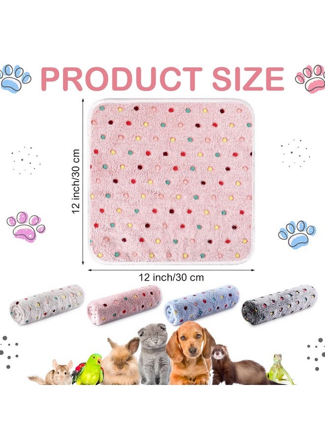 Tudomro 8 Pcs Guinea Pig Bedding Cage Liners Bulk Waterproof Blankets Small Animal Flannel Throw Bedding Absorbent Reusable Pet Pee Sleep Mat Pad Cover for Hamster Ferret (Dot,12 x 12 Inch)