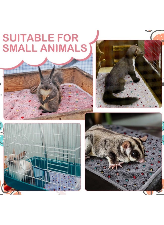Tudomro 8 Pcs Guinea Pig Bedding Cage Liners Bulk Waterproof Blankets Small Animal Flannel Throw Bedding Absorbent Reusable Pet Pee Sleep Mat Pad Cover for Hamster Ferret (Dot,12 x 12 Inch)