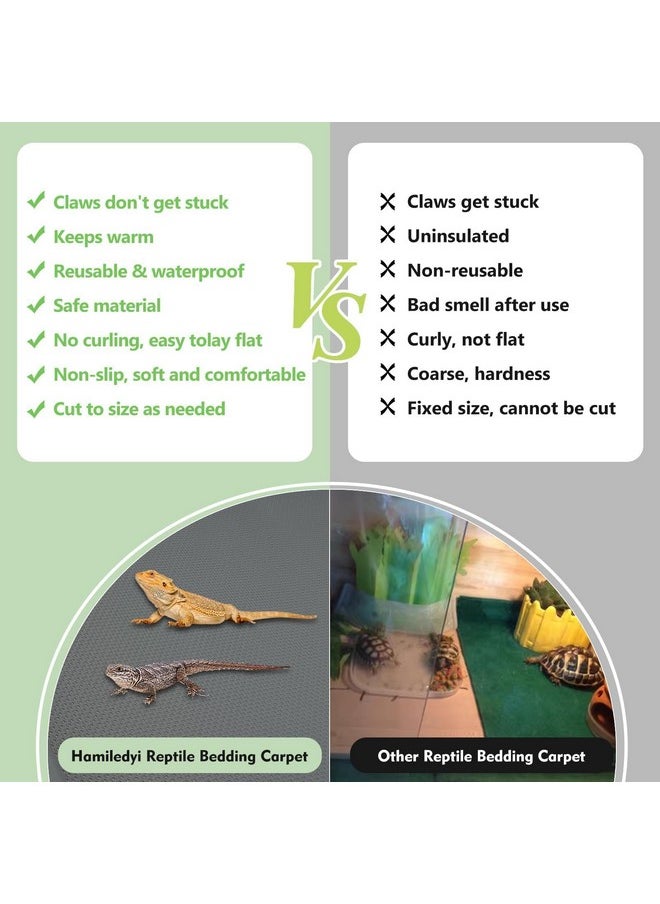 Hamiledyi Large Reptile Carpet Reptile Mat Terrarium Liner Bedding Substrate Mat Leopard Gecko Substrate Bearded Dragon Tank Flooring for Bearded Dragon Gecko Lizard Tortoise (17.5