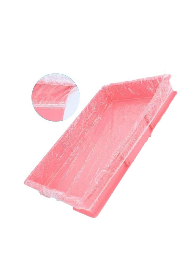 50-Pack Disposable Litter Trays Cage Liners with Stretched Edge, Fits 40 x 30 cm/15.7 x 11.8 inches Cage Tray, Leak-Proof Plastic PE Bags for Bird, Guinea Pig, Bunny, Rabbit, Hamster, Hedgehog