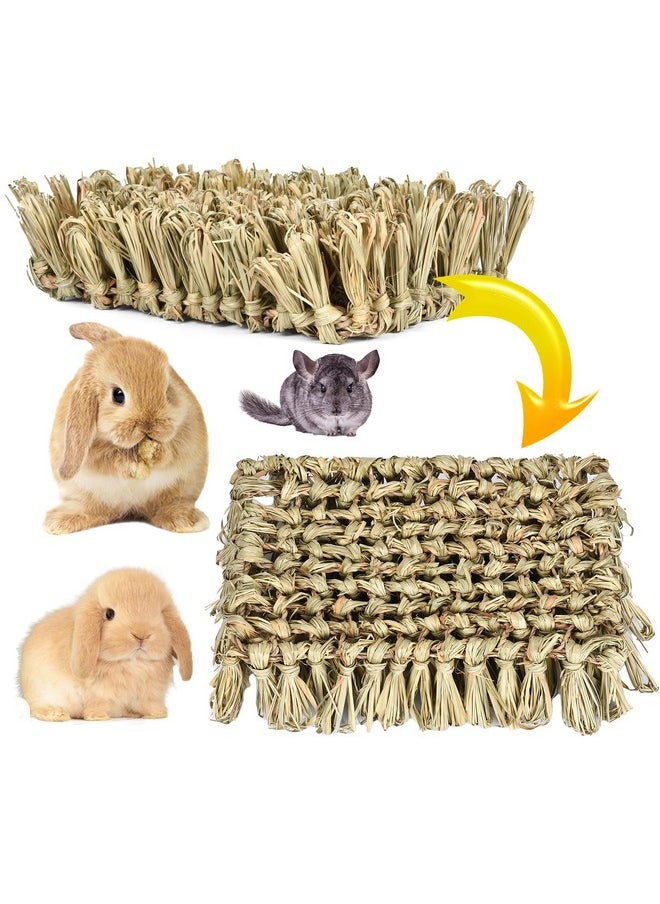 Rebecca online Rabbit Grass Mat Bunny Chew Toys Woven Bed Mat for Bunny Guinea Pig Chinchilla Squirrel and Small Animal