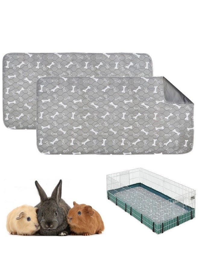 Oncpcare 2 Pack 47x24 Washable Guinea Pig Fleece Cage Liners Waterproof Guinea Pig Bedding for Cage Guinea Pig Cage Accessories Absorbent Pet Pee Pads for Rabbit Bunny Hamster Small Animals