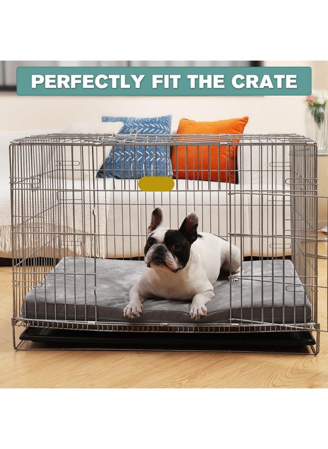 Waterproof Small Dog Bed Crate Pad 24 inch, Washable Puppy Bed Orthopedic with Removable Cover Reversible, Foam Dogs Bed, Cat Bed Kennel Pad 23
