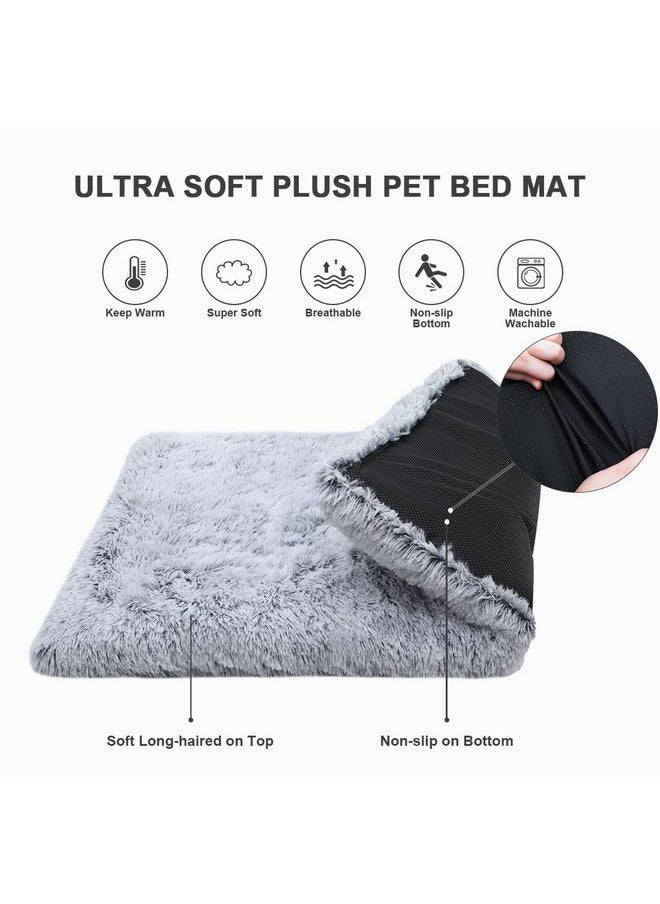 Vonabem Large Dog Bed Crate Pad 36 inch, Washable Pet Crate Beds Large Medium Small Sized Dogs, Deluxe Plush Anti-Slip Dog Mats for Sleeping, Soft Kennel Pad 35 * 23 inch Grey