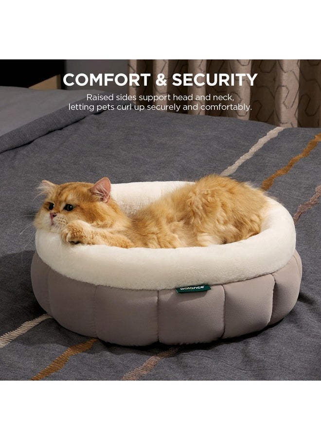 BALANCE Round Cat Beds for Indoor Cats - Donut Dog Beds for Small Dogs, Washable Pet Bed for Puppy and Kitten with Anti-Slip Bottom