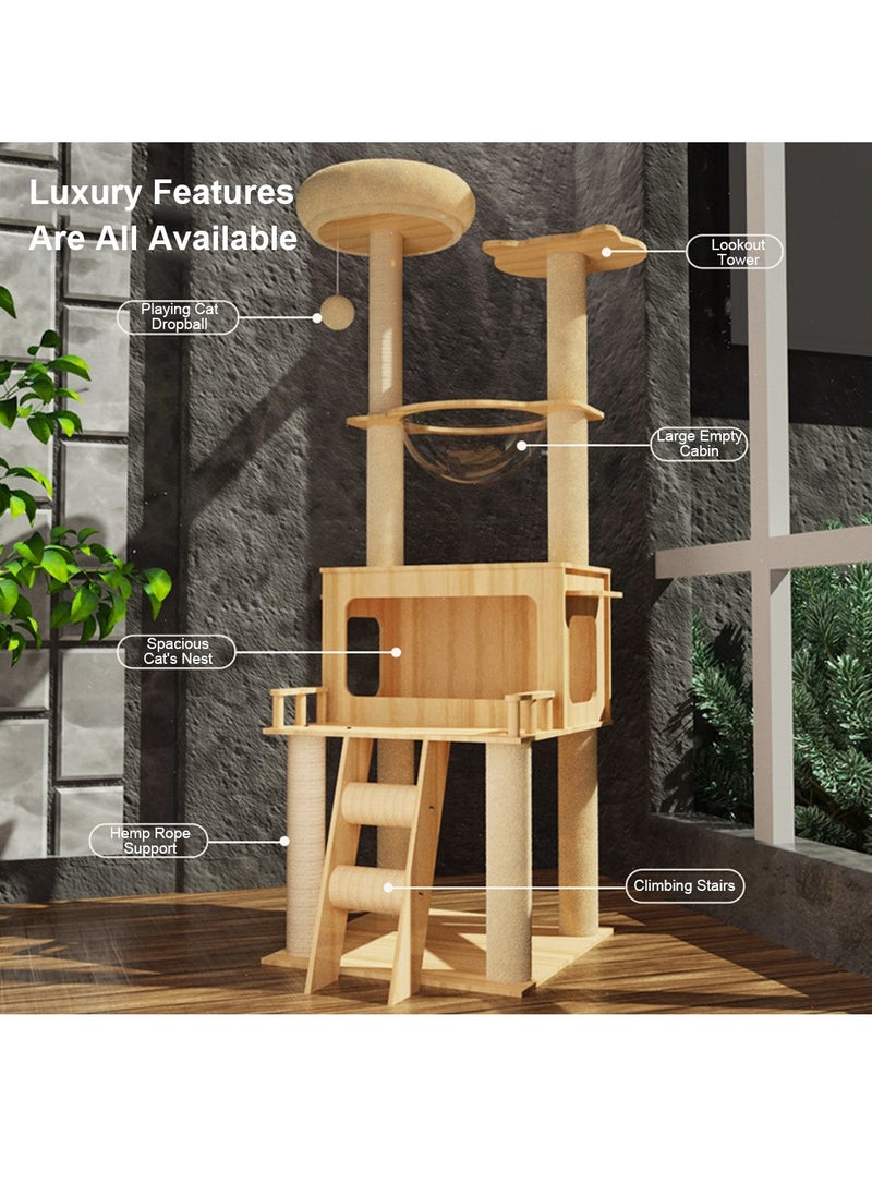 Cat Climbing Frame Multi-level Cat Tower Cat Nest Cat Scratching Board Space Capsule Cat Tree Cat Supplies Pet Cat Toys Pet Supplies