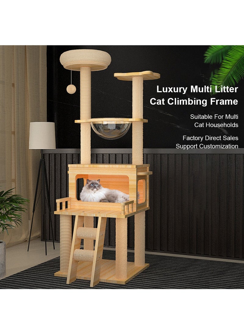 Cat Climbing Frame Multi-level Cat Tower Cat Nest Cat Scratching Board Space Capsule Cat Tree Cat Supplies Pet Cat Toys Pet Supplies