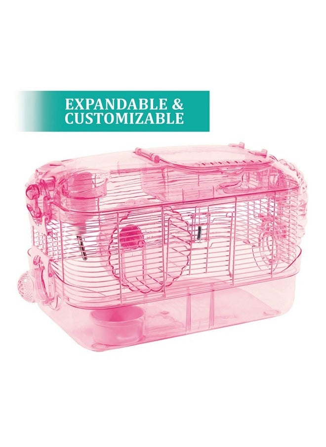 Kaytee CritterTrail Pink Habitat for Pet Mice, Dwarf Hamsters, Hamsters or Gerbils
