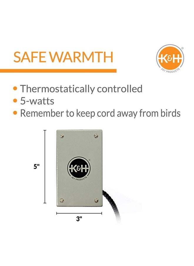 K&H Pet Products Snuggle-Up Bird Warmer - 12 Volt Gray Small 3 X 5 Inches