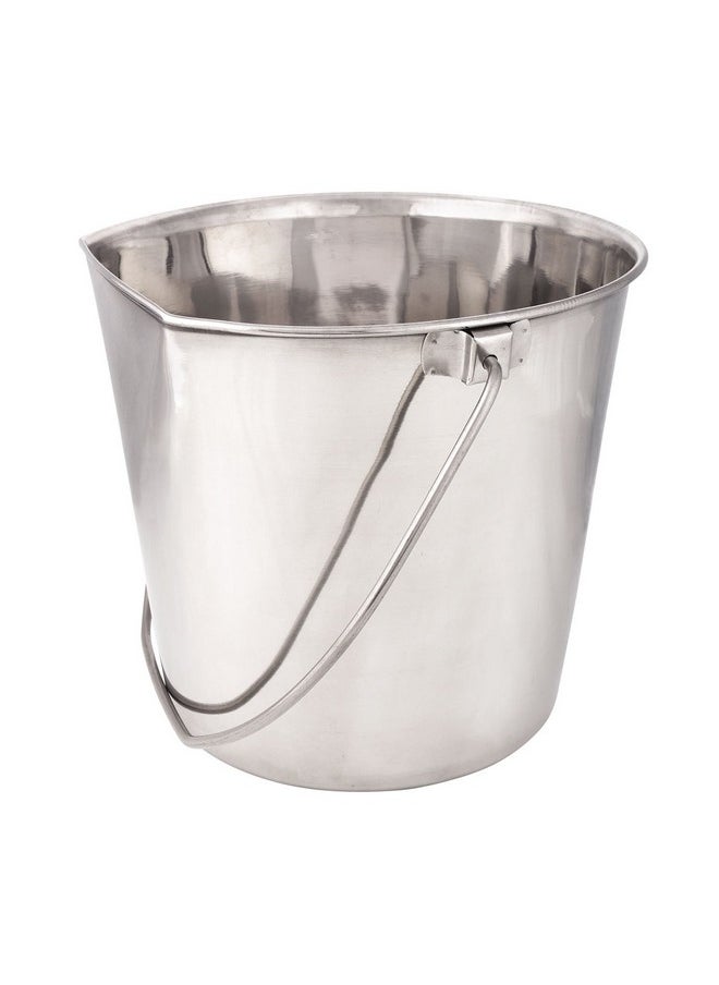 Pro Select Stainless Steel Pet Pail, 1-Quart Size - Heavy Duty Flat Sided Pail Great for Providing Water in Pet Kennels