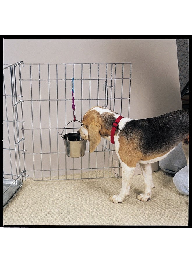 Pro Select Stainless Steel Pet Pail, 1-Quart Size - Heavy Duty Flat Sided Pail Great for Providing Water in Pet Kennels